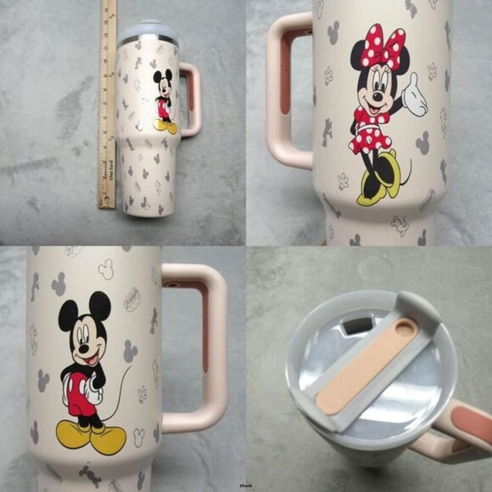 Disney Mickey‎ Minnie Mouse Tumbler Large Lt Pink Toggle Lid Stainless SteeI NEW
